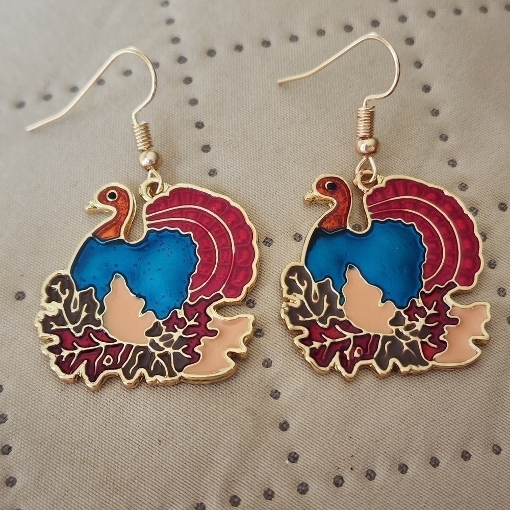 Thanksgiving Earrings, Turkey Earrings